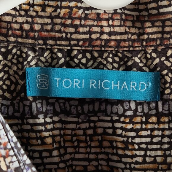 Tori Richard USA Made Medium Short Sleeve Geometric Colorful Hawaii Cotton Point - Picture 9 of 16